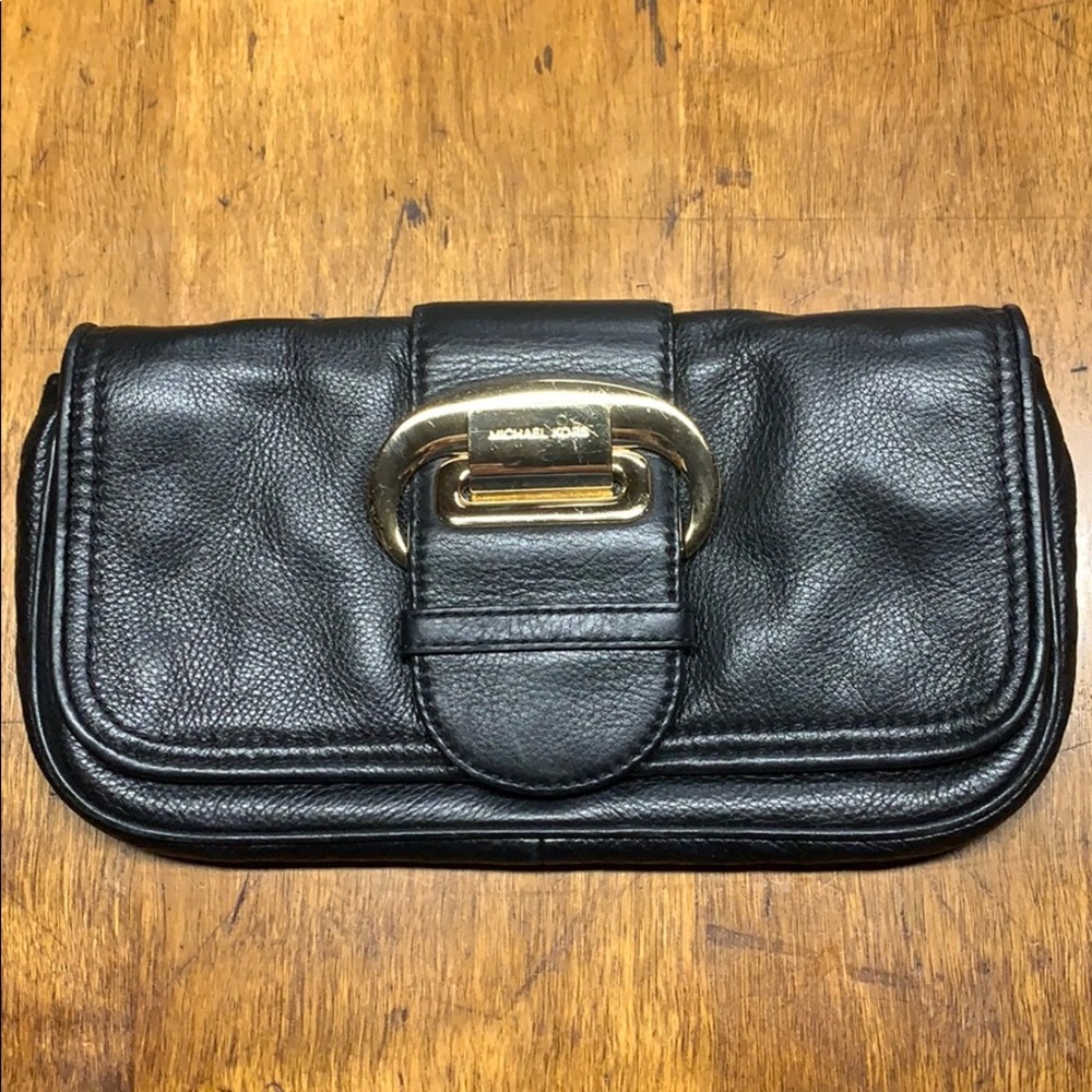 Michael Kors Black leather clutch